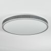Salmi Plafoniera, Panel LED Grigio, Argento, 1-Luce, Telecomando
