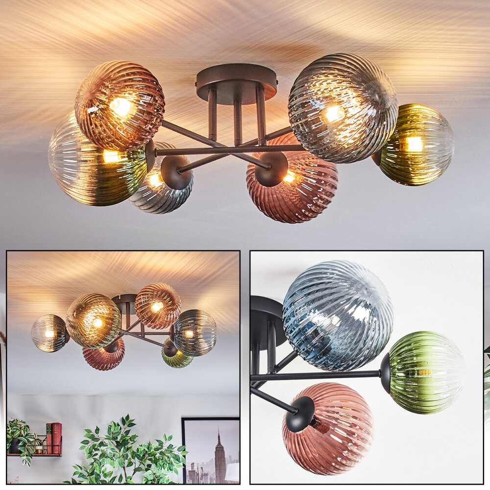 Chehalis Plafoniera, Lampada a sfera 60 cm Blu, Verde, Chiaro, Ramato, 6-Luci main product photo