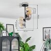 Koyoto Plafoniera, Lampada a sfera 31 cm Ambrato, Chiaro, Grigio fumo, 4-Luci
