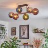 Gastor Plafoniera, Lampada a sfera Blu, Cromo, Verde, Ramato, Grigio fumo, 6-Luci