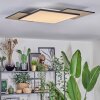 Barullu Plafoniera, Panel LED Aspetto del legno, Nero, Bianco, 1-Luce