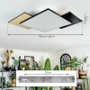 Barullu Plafoniera, Panel LED Aspetto del legno, Nero, Bianco, 1-Luce