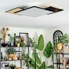 Barullu Plafoniera, Panel LED Aspetto del legno, Nero, Bianco, 1-Luce
