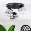 Chehalis Plafoniera, Lampada a sfera 30 cm Chiaro, Grigio fumo, 3-Luci