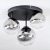 Chehalis Plafoniera, Lampada a sfera 30 cm Chiaro, Grigio fumo, 3-Luci