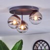 Chehalis Plafoniera, Lampada a sfera 30.5 cm Cromo, Chiaro, Grigio fumo, 3-Luci