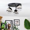 Chehalis Plafoniera, Lampada a sfera 30.5 cm Cromo, Chiaro, Grigio fumo, 3-Luci