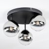 Chehalis Plafoniera, Lampada a sfera 30.5 cm Cromo, Chiaro, Grigio fumo, 3-Luci