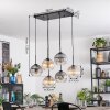 Koyoto Lampadario a sospensione, Lampada a sfera, Lampada a sospensione Ambrato, Chiaro, Grigio fumo, 6-Luci