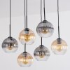 Koyoto Lampadario a sospensione, Lampada a sfera, Lampada a sospensione Ambrato, Chiaro, Grigio fumo, 6-Luci