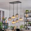 Koyoto Lampadario a sospensione, Lampada a sfera, Lampada a sospensione Ambrato, Chiaro, Grigio fumo, 6-Luci
