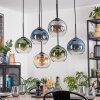 Koyoto Lampadario a sospensione, Lampada a sfera, Lampada a sospensione Ambrato, Blu, Verde, Chiaro, Grigio fumo, 6-Luci
