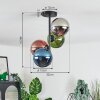 Gastor Plafoniera, Lampada a sfera 32 cm Blu, Cromo, Verde, Ramato, Grigio fumo, 4-Luci