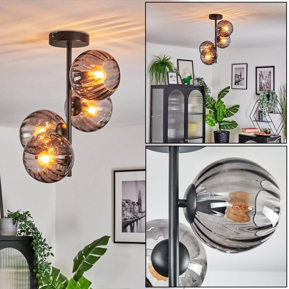 Koyoto Plafoniera, Lampada a sfera 31 cm Grigio fumo, 4-Luci main product photo