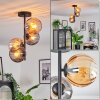 Koyoto Plafoniera, Lampada a sfera 31 cm Ambrato, Grigio fumo, 4-Luci