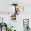 Koyoto Plafoniera, Lampada a sfera 31 cm Ambrato, Grigio fumo, 4-Luci