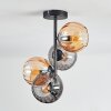 Koyoto Plafoniera, Lampada a sfera 31 cm Ambrato, Grigio fumo, 4-Luci