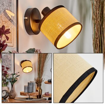 Chellas Applique, Faretto da parete Nero, 1-Luce