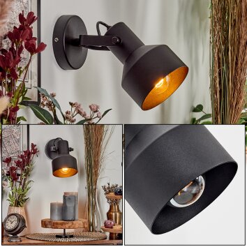 Tylar Applique, Faretto da parete Nero, 1-Luce