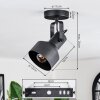Tylar Plafoniera, Faretto da soffitto Nero, 1-Luce