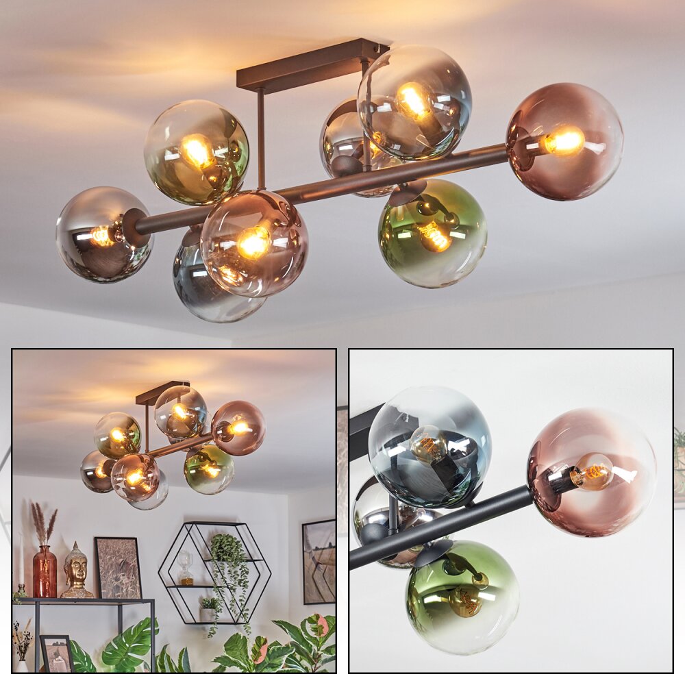 Gastor Plafoniera, Lampada a sfera Blu, Cromo, Verde, Chiaro, Ramato, Grigio fumo, 8-Luci main product photo