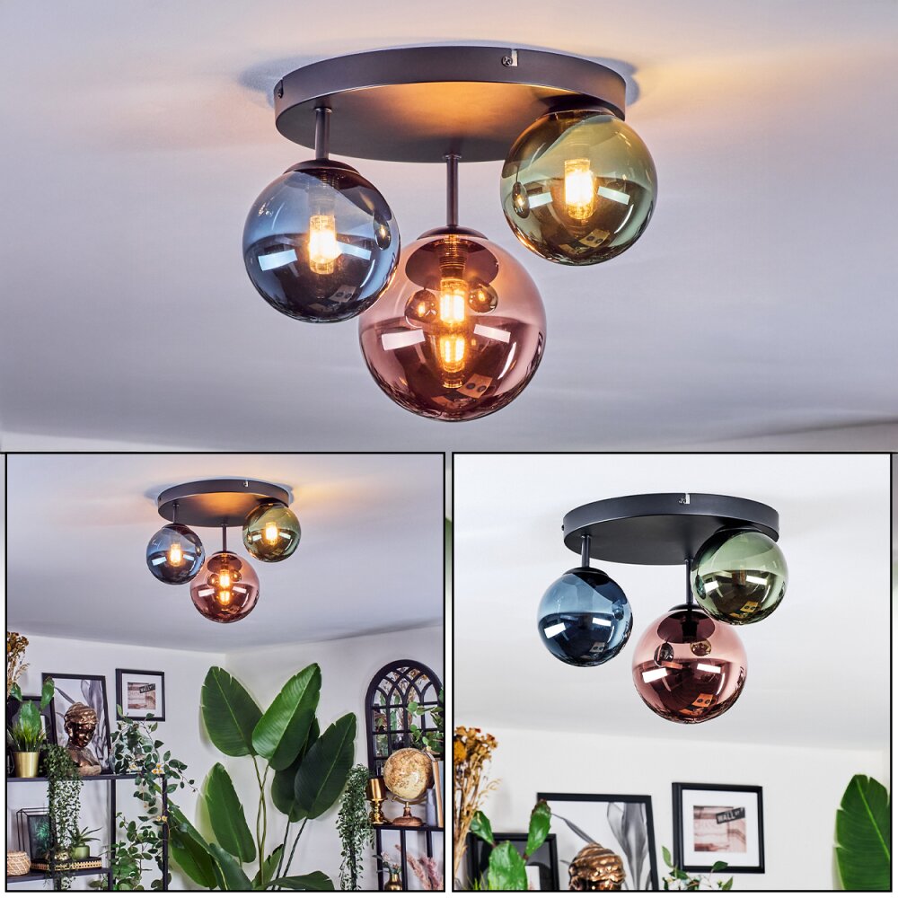 Chehalis Plafoniera, Lampada a sfera 32 cm Blu, Verde, Ramato, 3-Luci main product photo