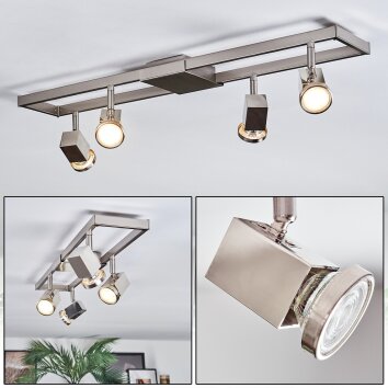 Danil Plafoniera, Faretto da soffitto LED Nichel opaco, 4-Luci