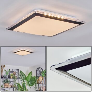 Castasegna Plafoniera, Panel LED Nero, Bianco, 1-Luce