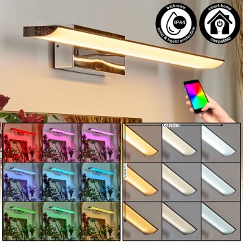 Banek Lampada da specchio, Applique LED Cromo, 1-Luce, Cambia colore