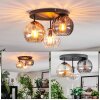 Koyoto Plafoniera, Lampada a sfera 30 cm Ambrato, Chiaro, Grigio fumo, 3-Luci