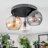 Koyoto Plafoniera, Lampada a sfera 30 cm Ambrato, Chiaro, Grigio fumo, 3-Luci
