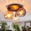 Koyoto Plafoniera, Lampada a sfera 30 cm Ambrato, Chiaro, Grigio fumo, 3-Luci