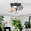 Koyoto Plafoniera, Lampada a sfera 30 cm Ambrato, Chiaro, Grigio fumo, 3-Luci