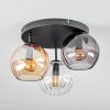 Koyoto Plafoniera, Lampada a sfera 30 cm Ambrato, Chiaro, Grigio fumo, 3-Luci