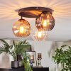 Koyoto Plafoniera, Lampada a sfera 30 cm Ambrato, Chiaro, Grigio fumo, 3-Luci