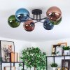 Gastor Plafoniera, Lampada a sfera 62 cm Blu, Verde, Ramato, 6-Luci