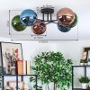 Gastor Plafoniera, Lampada a sfera 62 cm Blu, Verde, Ramato, 6-Luci