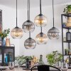 Koyoto Lampadario a sospensione, Lampada a sfera, Lampada a sospensione Ambrato, Chiaro, Grigio fumo, 6-Luci
