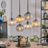 Koyoto Lampadario a sospensione, Lampada a sfera, Lampada a sospensione Ambrato, Chiaro, Grigio fumo, 6-Luci