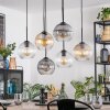 Koyoto Lampadario a sospensione, Lampada a sfera, Lampada a sospensione Ambrato, Chiaro, Grigio fumo, 6-Luci