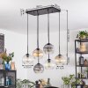 Koyoto Lampadario a sospensione, Lampada a sfera, Lampada a sospensione Ambrato, Chiaro, Grigio fumo, 6-Luci