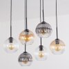 Koyoto Lampadario a sospensione, Lampada a sfera, Lampada a sospensione Ambrato, Chiaro, Grigio fumo, 6-Luci