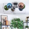 Gastor Plafoniera, Lampada a sfera 62 cm Blu, Cromo, Verde, Ramato, Grigio fumo, 6-Luci