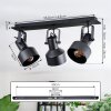 Tylar Plafoniera, Faretto da soffitto Nero, 3-Luci