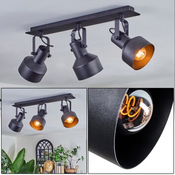 Tylar Plafoniera, Faretto da soffitto Nero, 3-Luci