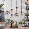 Apedo Lampadario a sospensione, Lampada a sfera, Lampada a sospensione Ambrato, Chiaro, Grigio fumo, 6-Luci