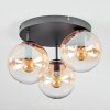 Gastor Plafoniera, Lampada a sfera 30 cm Ambrato, Chiaro, 3-Luci