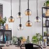 Koyoto Lampadario a sospensione, Lampada a sfera, Lampada a sospensione Ambrato, Chiaro, 6-Luci
