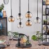 Koyoto Lampadario a sospensione, Lampada a sfera, Lampada a sospensione Ambrato, Chiaro, 6-Luci