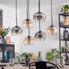 Apedo Lampadario a sospensione, Lampada a sfera, Lampada a sospensione Ambrato, Chiaro, Grigio fumo, 6-Luci